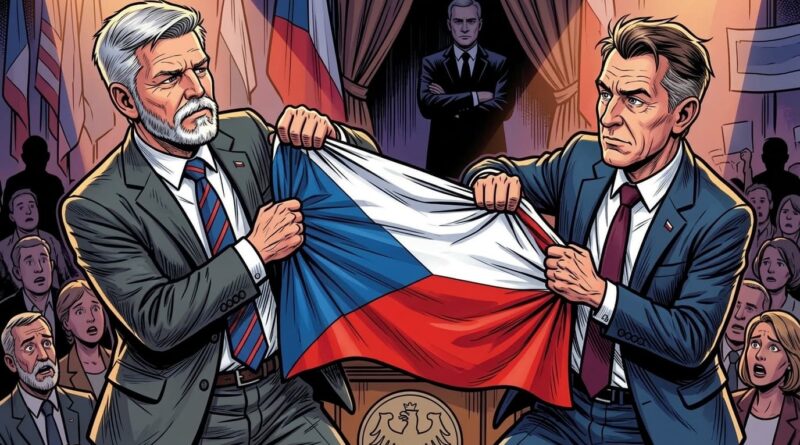 Náhledový obrázek pro článek na web prolepsiden.cz ke sporu prezidenta a premiéra v roce 2026