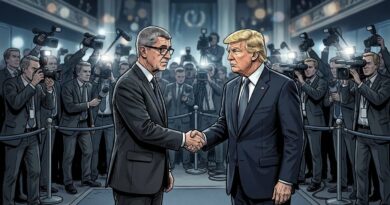 Náhledový obrázek k článku, který se zaobírá tématem podání ruky mezi Donaldem Trumpem a Andrejem Babišem na Summitu NATO 2026.
