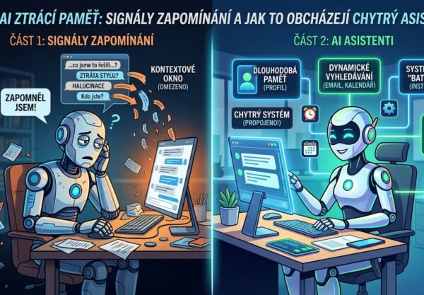 Náhledový obrázek pro článek o tom, jak se projevuje, když AI ztrácí pamět. A jak to obchází AI agenti.